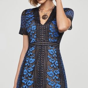 BCBG Maxazria Cinthya Lace Short Sleeve Midi Dress
